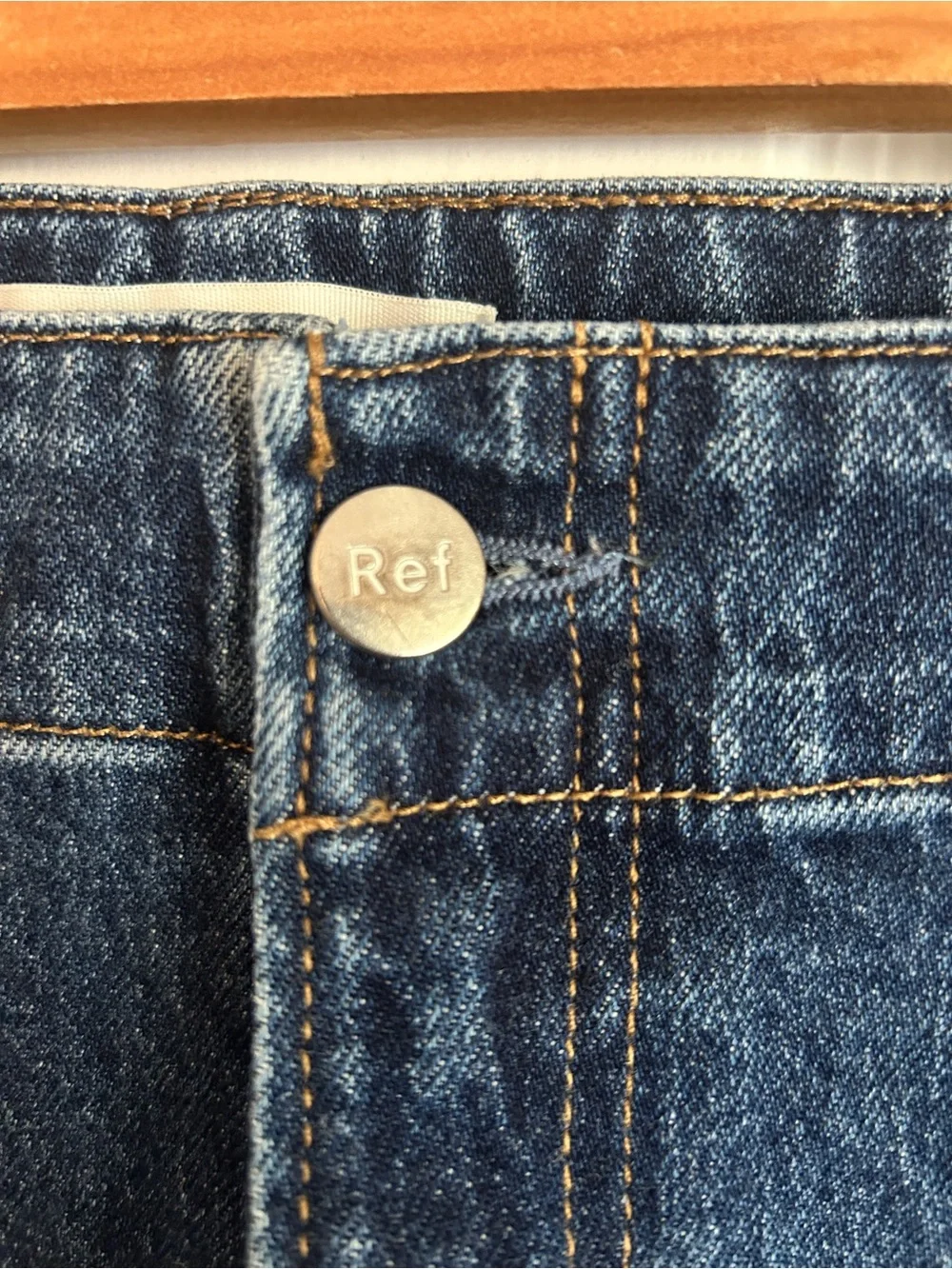 Reformation Mid-Rise Straight-Leg Jeans in Dark Blue - Picture 6 of 8